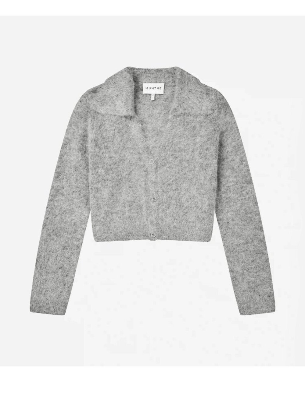 Munthe "Roxas" Cropped Cardigan in Grey, size 36